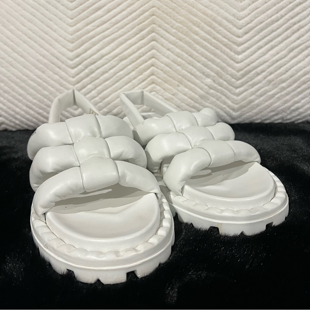 Prada Blow Slingback Leather Sandals